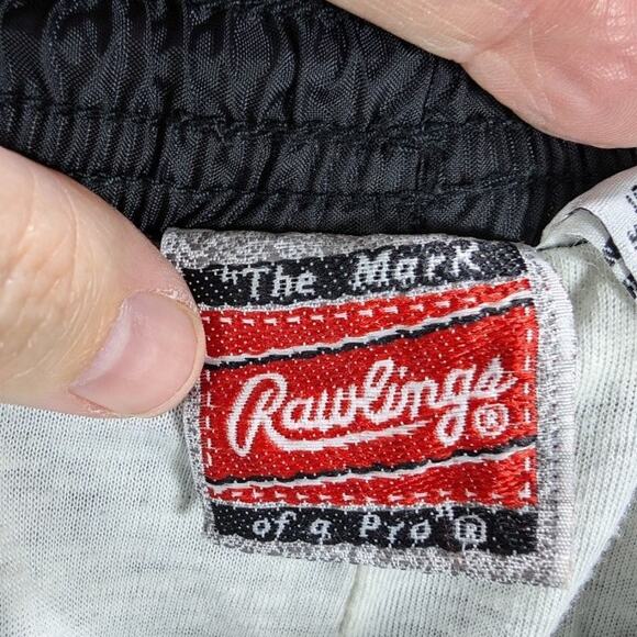 Vintage Rawlings Windbreaker Track Pants Mens Large Black Nylon 1980s 1990s - Picture 9 of 12